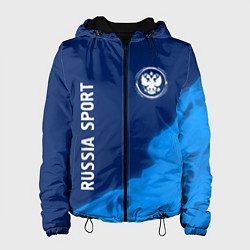 Куртка с капюшоном женская РОССИЯ - ГЕРБ Russia Sport Пламя, цвет: 3D-черный
