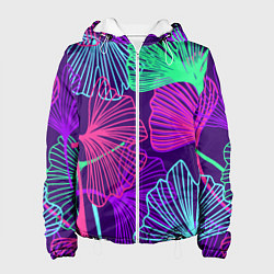 Куртка с капюшоном женская Neon color pattern Fashion 2023, цвет: 3D-белый