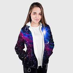 Куртка с капюшоном женская Открытый космос Star Neon, цвет: 3D-белый — фото 2