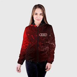 Куртка с капюшоном женская AUDI Соты, цвет: 3D-черный — фото 2