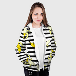 Куртка с капюшоном женская Banana pattern Summer, цвет: 3D-белый — фото 2