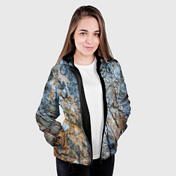 Куртка с капюшоном женская Скала Текстура, цвет: 3D-черный — фото 2