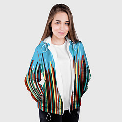 Куртка с капюшоном женская Красочный растр Fashion, цвет: 3D-белый — фото 2