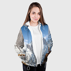 Куртка с капюшоном женская Minecraft Mountains Video game, цвет: 3D-белый — фото 2