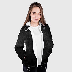Куртка с капюшоном женская Черный космос black space, цвет: 3D-белый — фото 2