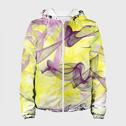 Куртка с капюшоном женская Абстракция Желтый и розовый Дополнение Коллекция G, цвет: 3D-белый