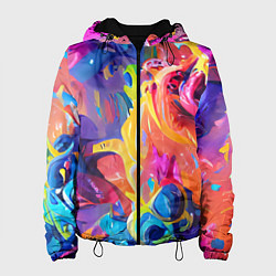 Куртка с капюшоном женская Madness colors, цвет: 3D-черный