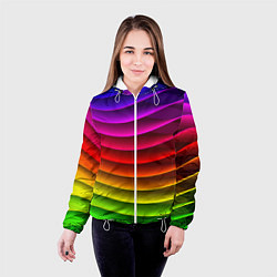 Куртка с капюшоном женская Color line neon pattern Abstraction Summer 2023, цвет: 3D-белый — фото 2