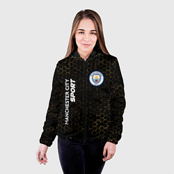 Куртка с капюшоном женская МАНЧЕСТЕР СИТИ Sport Соты, цвет: 3D-черный — фото 2