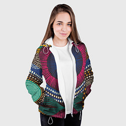 Куртка с капюшоном женская Африка Орнамент, цвет: 3D-белый — фото 2