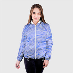 Куртка с капюшоном женская Abstract lavender pattern, цвет: 3D-белый — фото 2