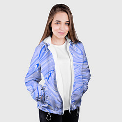 Куртка с капюшоном женская Abstract lavender pattern, цвет: 3D-белый — фото 2