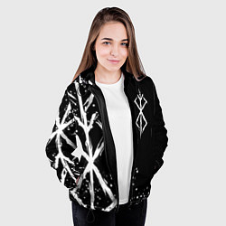Куртка с капюшоном женская КЛЕЙМО ЖЕРТВЫ - БЕРСЕРК, цвет: 3D-черный — фото 2