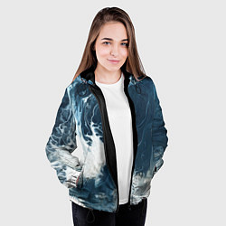 Куртка с капюшоном женская Texture of dark waves, цвет: 3D-черный — фото 2