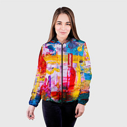 Куртка с капюшоном женская Импрессионизм Лето Абстракция Impressionism Summer, цвет: 3D-черный — фото 2
