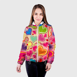 Куртка с капюшоном женская ЛЮБОВНЫЕ СЕРДЕЧКИ LOVE HEARTS, цвет: 3D-белый — фото 2