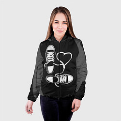 Куртка с капюшоном женская Кеды и любовь, цвет: 3D-черный — фото 2