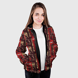 Куртка с капюшоном женская Шерлок Холмс и Доктор Ватсон паттерн, цвет: 3D-черный — фото 2