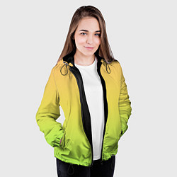 Куртка с капюшоном женская GRADIEND YELLOW-GREEN, цвет: 3D-черный — фото 2