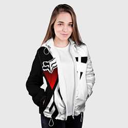 Куртка с капюшоном женская FOX RACING - ФОКС ЧЕРНЫЙ И БЕЛЫЙ, цвет: 3D-белый — фото 2