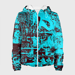 Куртка с капюшоном женская БИРЮЗОВАЯ ПАЛИТРА ЦВЕТА, цвет: 3D-белый