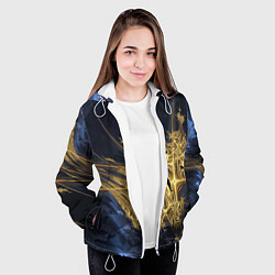 Куртка с капюшоном женская Фрактальная футуристическая композиция Абстракция, цвет: 3D-белый — фото 2