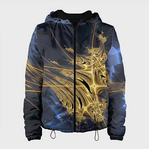 Женская куртка Фрактальная футуристическая композиция Абстракция / 3D-Черный – фото 1