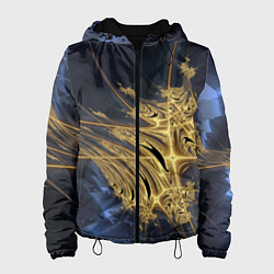 Куртка с капюшоном женская Фрактальная футуристическая композиция Абстракция, цвет: 3D-черный