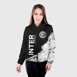 Куртка с капюшоном женская INTER Football Пламя, цвет: 3D-черный — фото 2