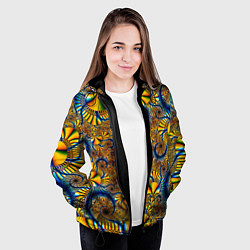 Куртка с капюшоном женская FRACTAL COLOR PATTERN, цвет: 3D-черный — фото 2