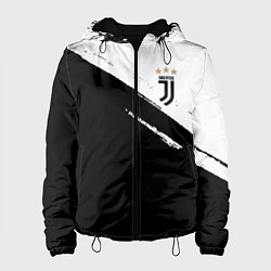 Куртка с капюшоном женская Juventus маленькое лого, цвет: 3D-черный