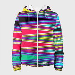 Женская куртка Разноцветный радужный полосатый принт