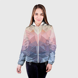 Куртка с капюшоном женская Полигональная свежесть 2022, цвет: 3D-белый — фото 2