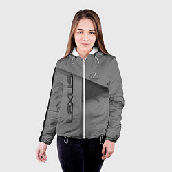 Куртка с капюшоном женская Lexus - серая абстракция, цвет: 3D-белый — фото 2