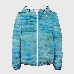 Куртка с капюшоном женская Abstract pattern Waves Абстрактный паттерн Волны, цвет: 3D-белый