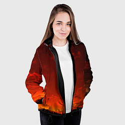 Куртка с капюшоном женская Облака перед восходом солнца, цвет: 3D-черный — фото 2