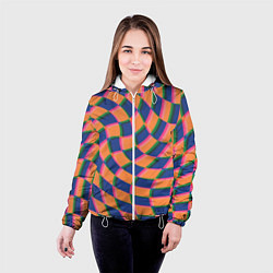 Куртка с капюшоном женская Wavy Squares, цвет: 3D-белый — фото 2