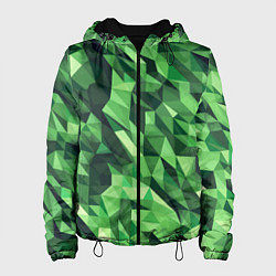 Куртка с капюшоном женская Объёмный полигональный камуфляж, цвет: 3D-черный