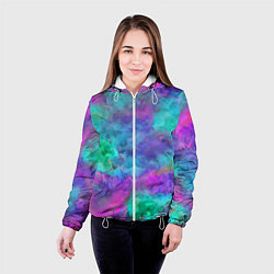 Куртка с капюшоном женская Красочный летний паттерн, цвет: 3D-белый — фото 2