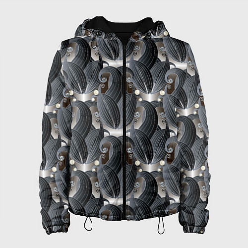 Женская куртка Стильные черные листья / 3D-Черный – фото 1