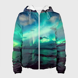 Куртка с капюшоном женская Aurora borealis, цвет: 3D-белый