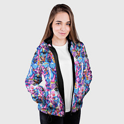 Куртка с капюшоном женская POPPY PLAYTIME HAGGY WAGGY AND KISSY MISSY LOVE, цвет: 3D-черный — фото 2