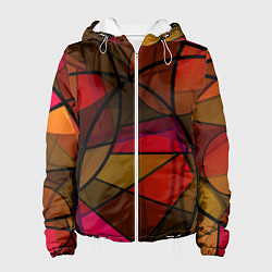 Женская куртка Абстрактный узор в оранжево-красных тонах