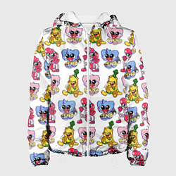 Куртка с капюшоном женская Poppy Playtime - Chapter 2 паттерн из персонажей, цвет: 3D-белый