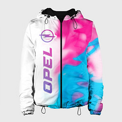 Куртка с капюшоном женская Opel Neon Gradient, цвет: 3D-черный