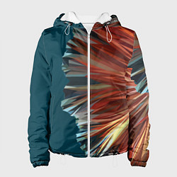 Куртка с капюшоном женская Полигональные линии, цвет: 3D-белый