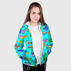 Куртка с капюшоном женская PREHISTORIC DINOSAURS, цвет: 3D-белый — фото 2