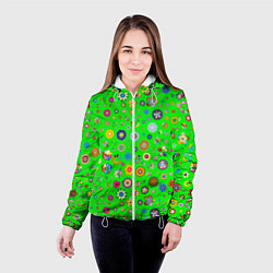 Куртка с капюшоном женская TEXTURE OF MULTICOLORED FLOWERS, цвет: 3D-белый — фото 2