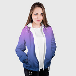 Куртка с капюшоном женская PINK-BLUE GRADIENT ГРАДИЕНТ, цвет: 3D-белый — фото 2