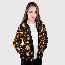 Куртка с капюшоном женская COFFEE PREPARATION TEXTURE, цвет: 3D-черный — фото 2